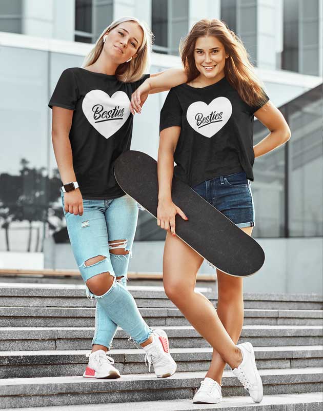 Best Friends Skateing mit Besties Shirt